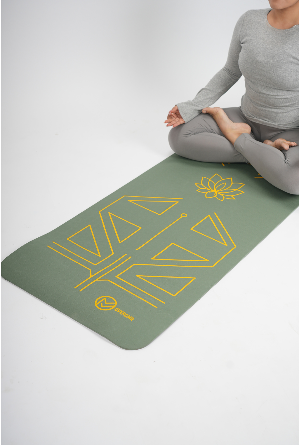 Body Alignment TPE Yoga Mat ( Olive Green ) - Image 2