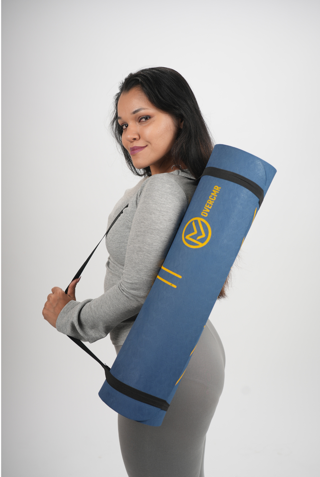 Body Alignment TPE Yoga Mat ( Navy Blue ) - Image 3